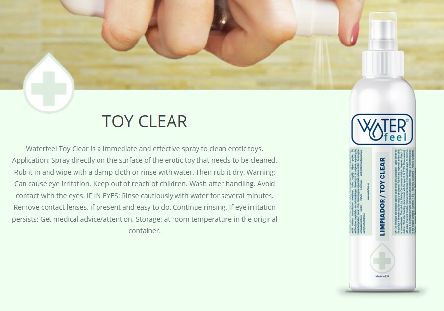 An immediate and effective spray to clean erotic toys.
Appli... Waterfeel - Toy Cleaner - 150ml photo-2