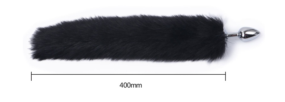 Super soft and fluffy long fox tail with butt plug for cospl... MT - Anal Plug S-size with Artificial Wool Tail - Red Rose photo-3