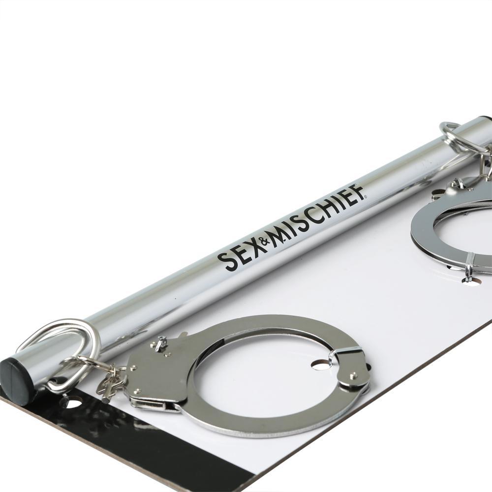 Spread your wrist or ankles with the Spreader Bar with Metal... S&M - Spreader Bar with Metal Cuffs photo-4