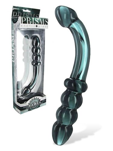 Both versatile and alluring, Hamsa offers two contrasting sh... Prisms Erotic Glass - Hamsa G-Spot Wand - Smoky Jade photo-2