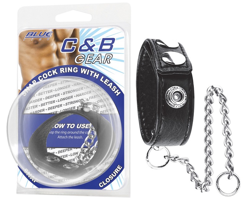 Tempt your lover with this mischievous Snap Cock Ring With L... Blueline - Snap Cock Ring With 12? Leash photo-4