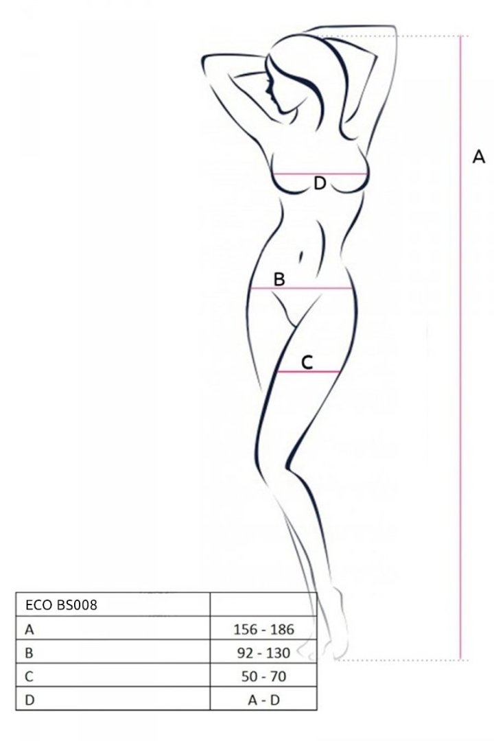 Sexy bodystocking that perfectly fits the figure, emphasizin... Passion - Eco Bodystocking BS008 - White photo-5