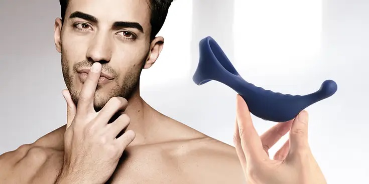 Arosum Underquaker provides 3 angles for different body stru... Arosum - Underquaker Vibro Ring w Tickler - Blue photo-3