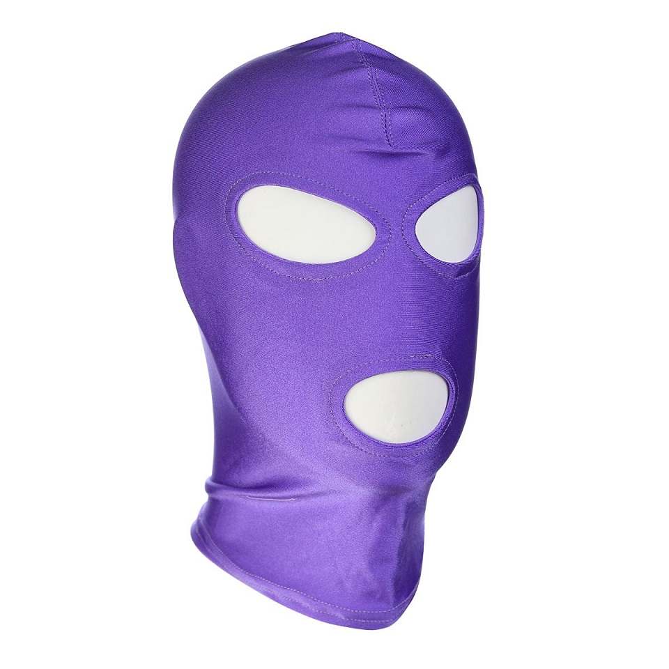 This 3-whole mask instantly delivers a great amount of excit... Kiotos - Classic BDSM Hood - Purple photo-4
