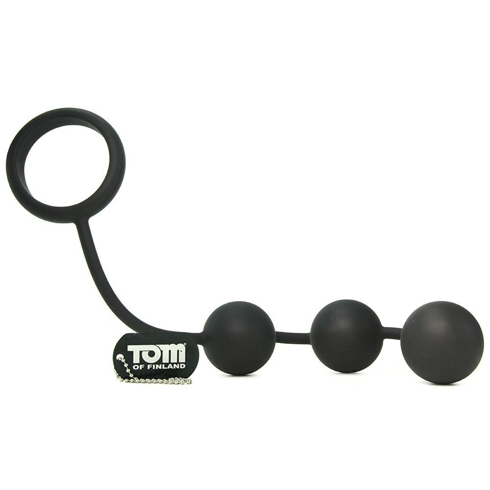 This set of silicone coated heavy weighted balls are attache... TOF - TOF Silicone Cock Ring w/ 3 Weighted Balls photo-8