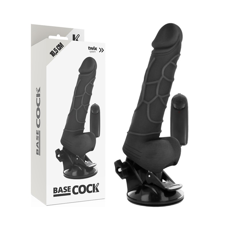 The new BASECOCK vibrating dildos are the most realistic Ame... Basecock - Vibro Dildo w Balls 18.5cm - Black photo-5
