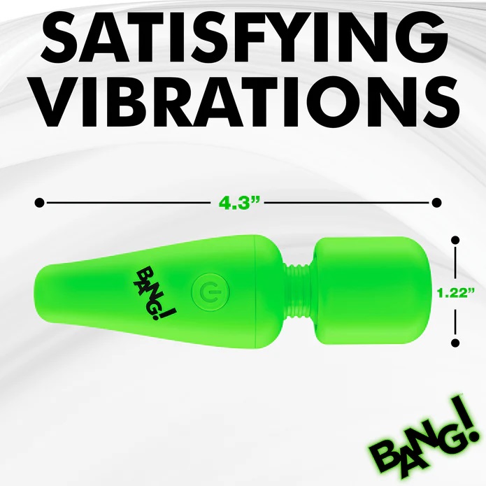 Enjoy this powerful, travel-friendly, glow-in-the-dark mini ... Bang! - 10X Glow Mini Wand Massager - Green photo-8