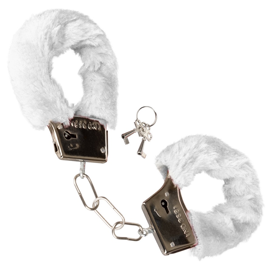 Let your lover take the lead and indulge in sensationally en... CEN - Playful Furry Cuffs - White photo-3