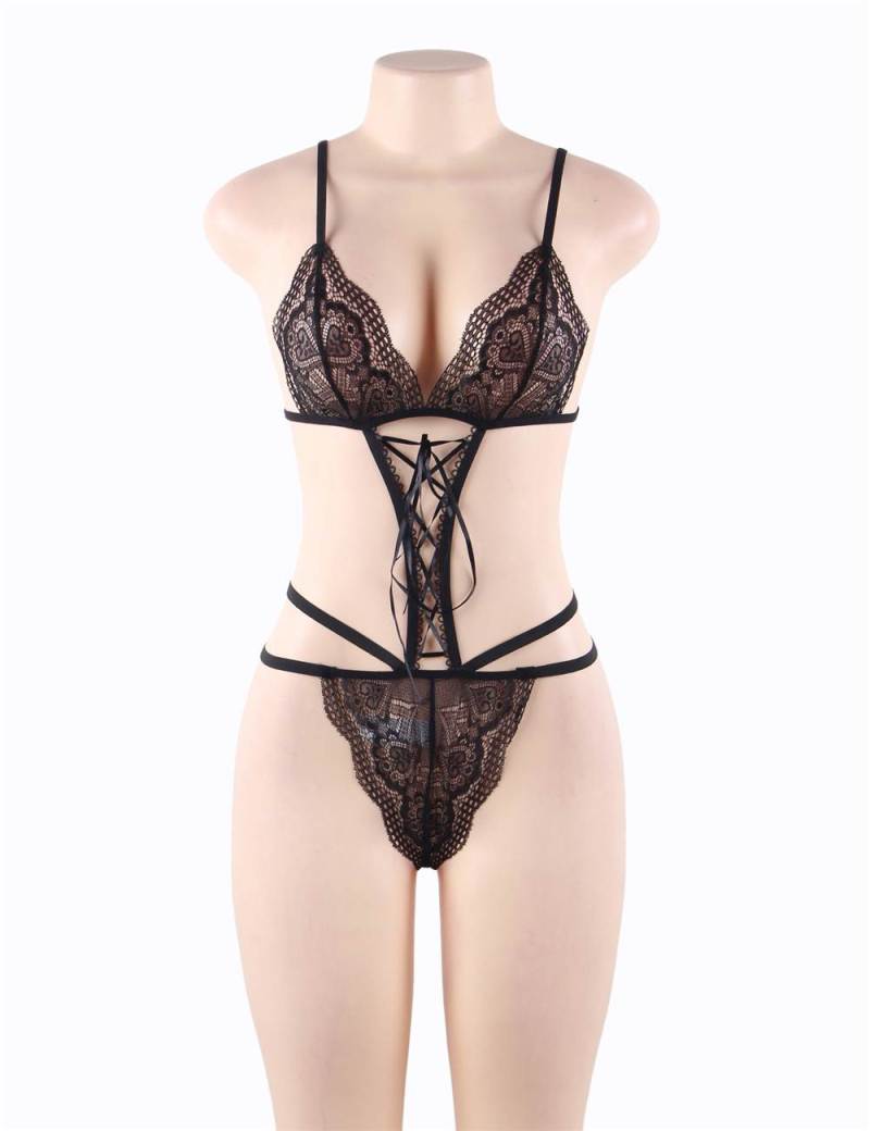 Charming Black Sheer Lace Teddy
Material &... Ohyeah - Charming Lace Teddy - Black - XL photo-4