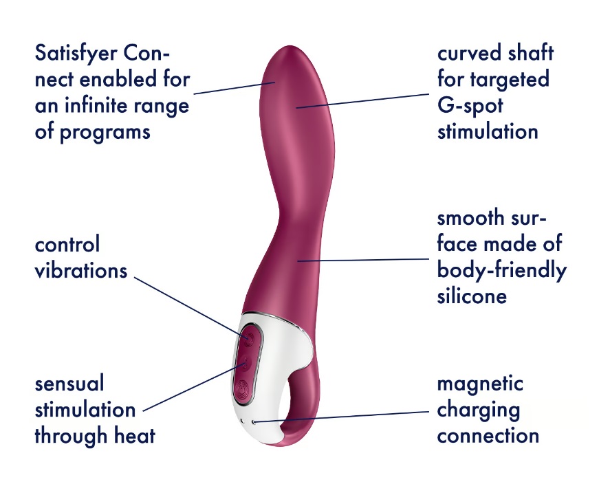 With its kinked shaft, this powerful, heated silicone vibrat... Satisfyer - Heated Thrill - Berry photo-4