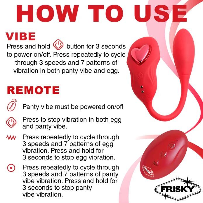 Get Frisky with this discreet, powerful, Double Love Connect... Frisky - Double Love Connection Panty Vibe - Red photo-7