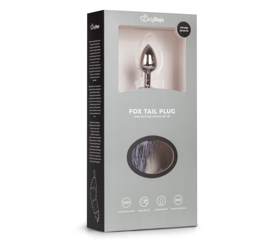 Feel the soft tickles against your legs from the faux fur ta... Easytoys - Fox Tail Plug - Grey photo-5