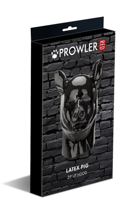 Experience the untamed realm of your deepest desires with th... Prowler - Latex Pig Hood - Black photo-5