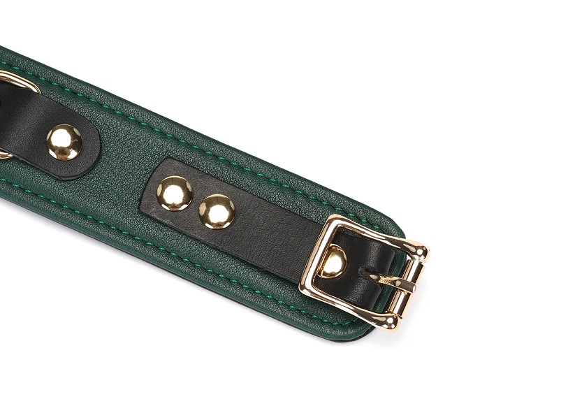 Limited Edition dark green cow leather collar. Turn on your ... Liebe Seele - LE Premium Collar w Leash - Dark Green photo-5