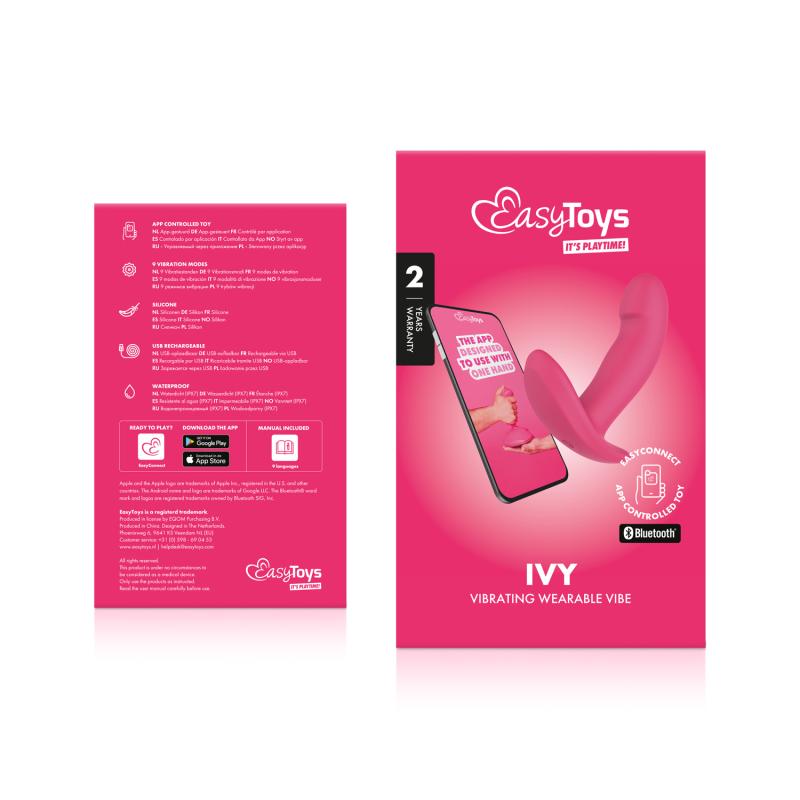 This Wearable Vibrator is perfect for stimulation of multipl... Easytoys - Ivy APP EasyConnect Wearable Vibe - Pink photo-12