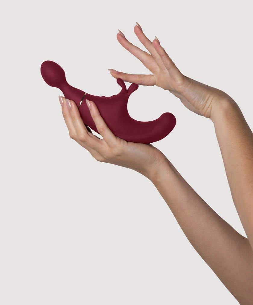With a soft and silky touch, let yourself be carried away by... Adrien Lastic - Fusion Triple Vibrator - Rose photo-2