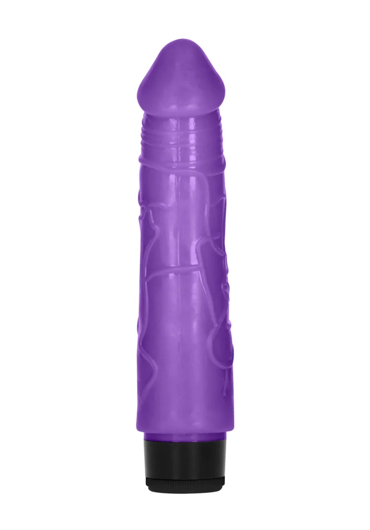 With its impressive insertable length of 17.5 cm (6.8&qu... GC - 8" Thick Vibro Dildo - Purple photo-4