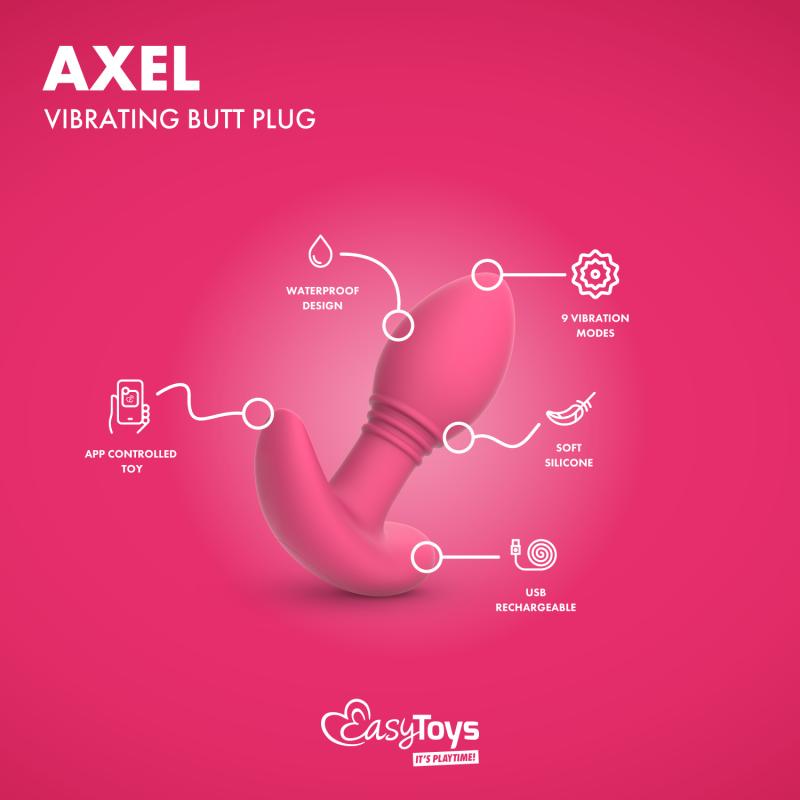 Enjoy some exciting anal stimulation with this beautiful pin... Easytoys - Axel APP EasyConnect Vibro Plug - Pink photo-3