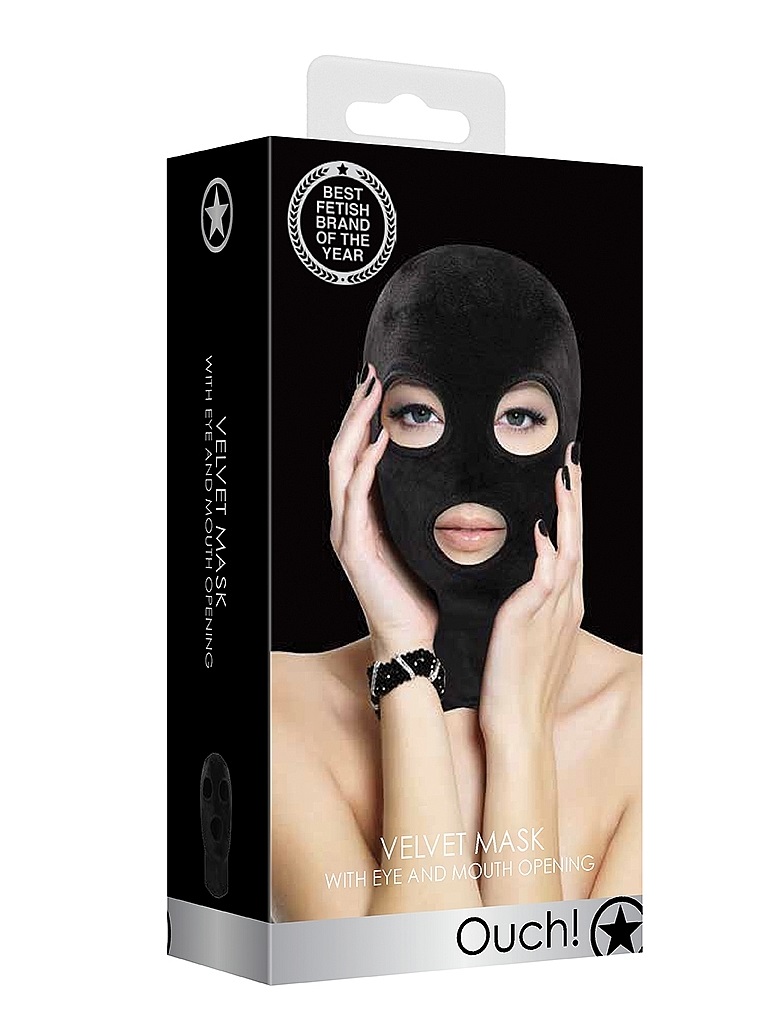 Just imagine the fun you could have with this fetish hood ma... Ouch - Velvet Open Eye and Mouth Mask photo-6