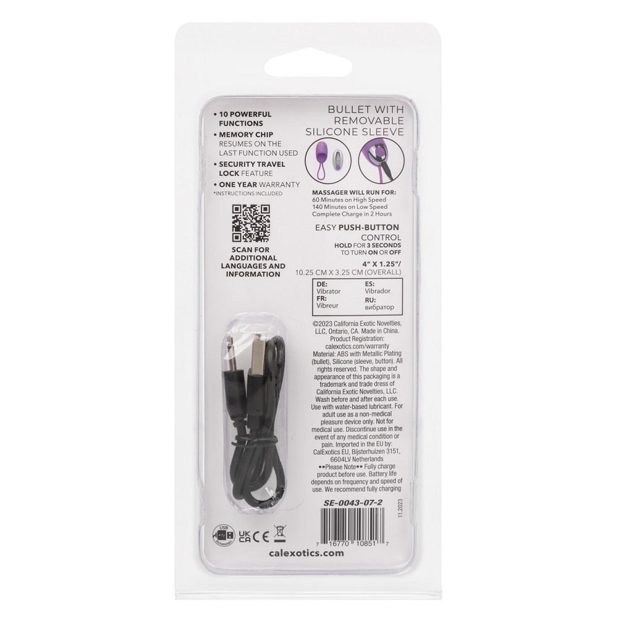 Elevate your sensual journey with the Turbo Buzz Bullet with... CEN - Turbo Buzz Vibro Bullet w Sleeve - Purple photo-10