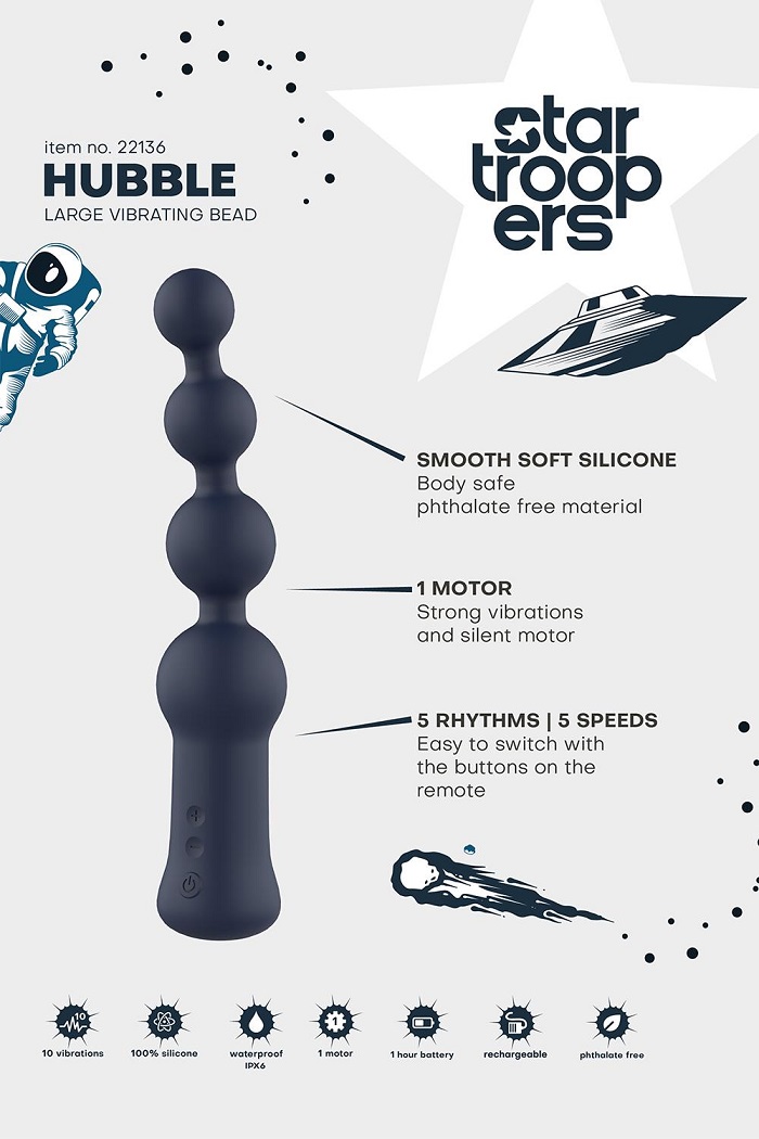 Introducing Hubble, the passport to the cosmos of pleasure! ... Dreamtoys - Hubble Vibro Beads L - Blue photo-7