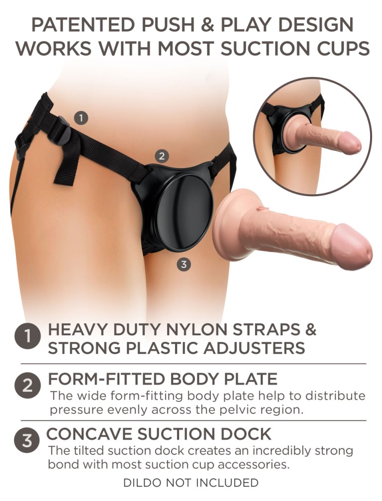 The patented Beginner’s Body Dock Strap-On Harness takes str... King Cock - Beginners Body Dock Harness - Black photo-6