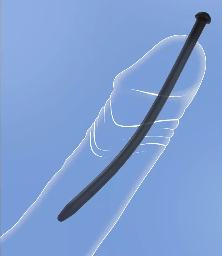 Silicone urethral sound with slender style that easy to inse... MT - Silicone Urethral Plug 8.5mm - Black photo-4