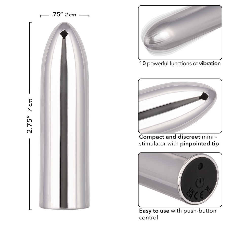 Introducing the Turbo Buzz Classic Mini Bullet, the epitome ... CEN - Turbo Buzz Classic Mini Vibro Bullet - Silver photo-7