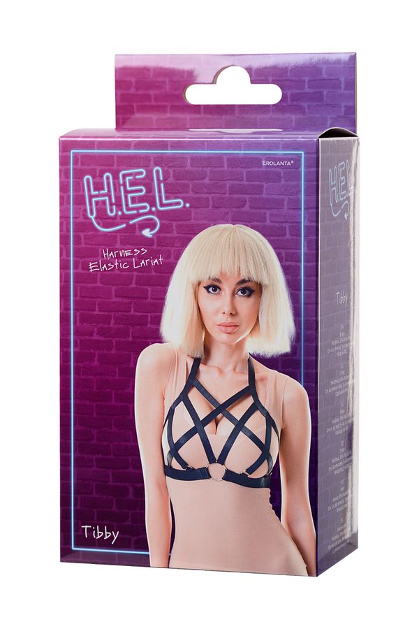 Top from the wide elastic bands that create a lot of weaves ... H.E.L. - Tibby Harness - Black photo-5