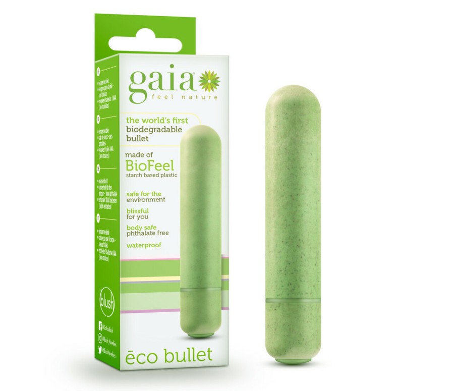 This pleasure-packed petite vibe is crafted from Biofeel, a ... Gaia - Eco Bullet - Green photo-6