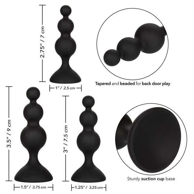 Experience superior anal training with the Silicone Beaded A... CEN - Silicone Beaded Anal Kit - Black photo-6