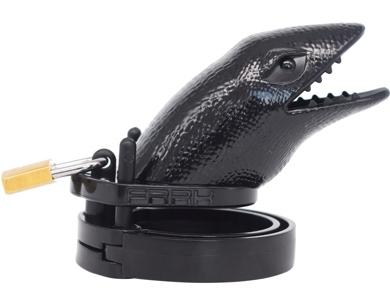 Short Crocodile head chastity cage
Total high: 110mm
Cage h... FAAK - Short Crocodile Chastity Cage - Black photo-5