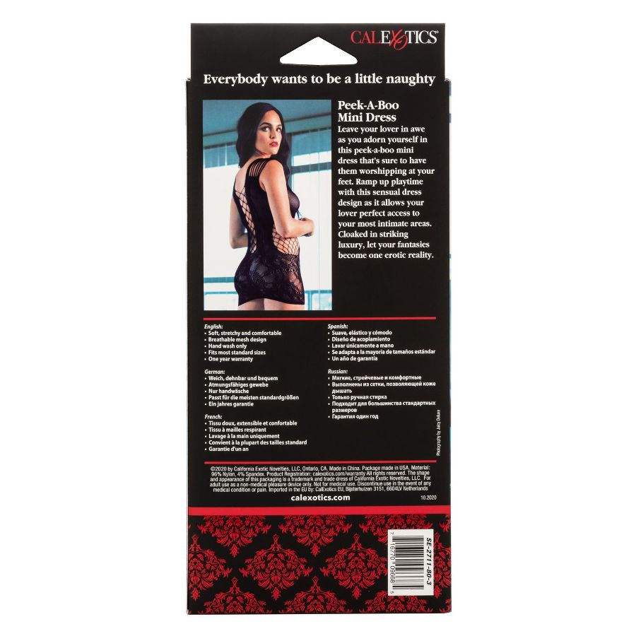 Looking to add some extra shades to your nightwear? The Scan... CEN - Scandal Peek-A-Boo Mini Dress - Black photo-7