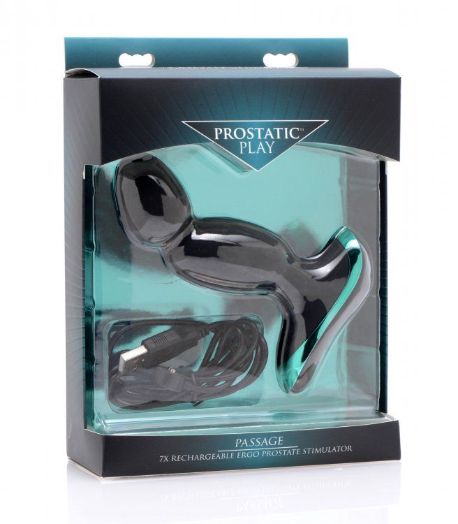 Do more than just plug up that butt… make it hum! Cycle thro... Prostatic Play - Passage Ergo Prostate Stimulator 7X Rechargeable - Black photo-3