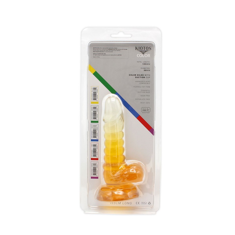 This special transparent dildo has an amazing color mix and ... Kiotos - Spiral Dildo 01 - Yellow photo-10