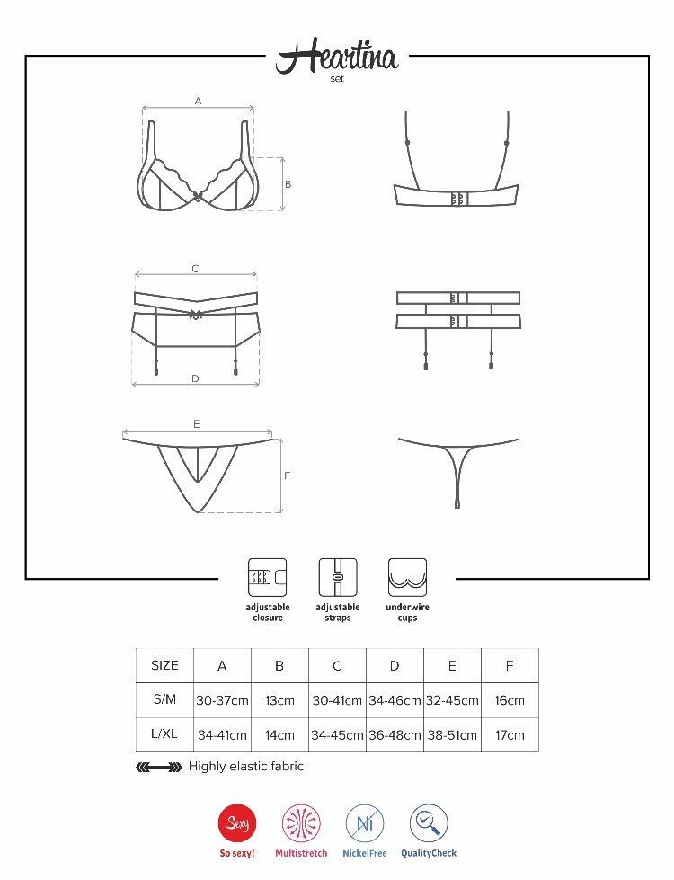 Do you like really beautiful sets of sexy lingerie? This is ... Obsessive - Heartina 3 pcs Set - Black - S/M photo-10