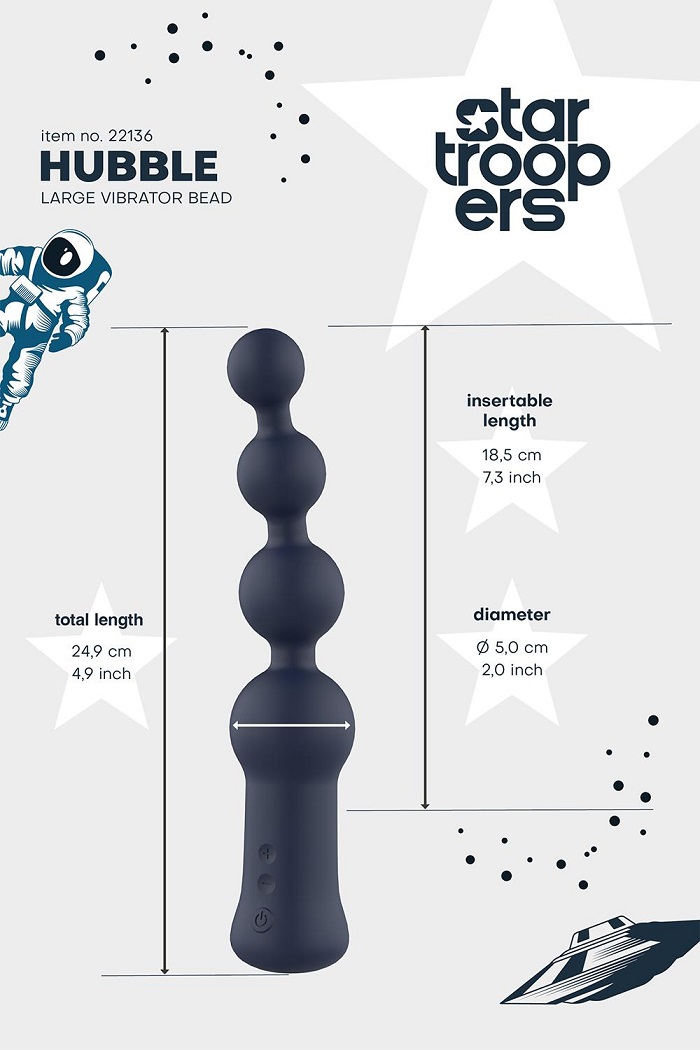 Introducing Hubble, the passport to the cosmos of pleasure! ... Dreamtoys - Hubble Vibro Beads L - Blue photo-8