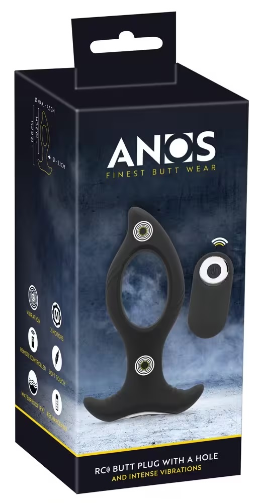 Easily inserted for intense anal fun!
The RC Butt Plug with ... ANOS - Vibro Butt Plug w Hole - Black photo-15
