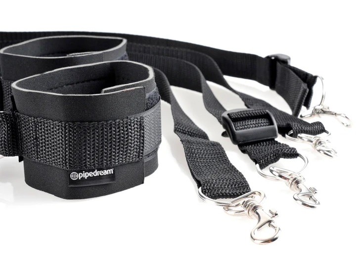 You are bound to please your lover with this versatile Cuff ... Fetish Fantasy - Cuff & Tether Set - Black photo-3