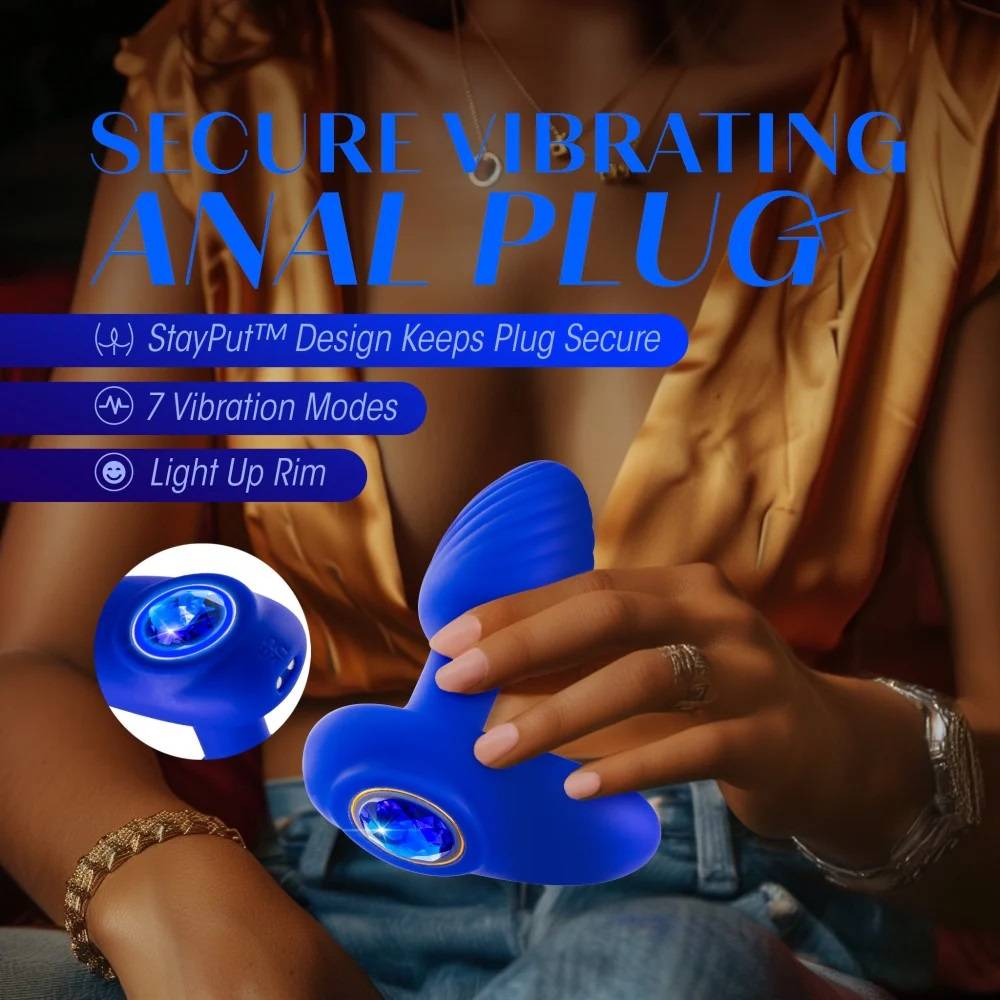 Channel your seductive charm with the Oh My Gem Mystery. Ado... Oh My Gem - Mystery Vibro Plug - Sapphire photo-3