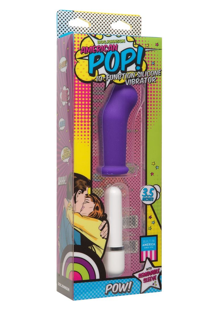 Pow! 10 function g-spot vibe with removable sleeve from Amer... Doc Johnson - Pow! 10 Function Vibrator - Purple photo-2
