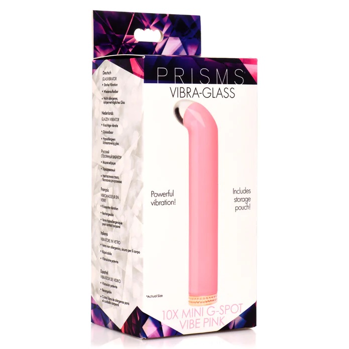 With this classy, glassy bullet vibrator you get the sexiest... Prisms Erotic Glass - 10X Mini G-Spot Vibrator - Pink photo-6