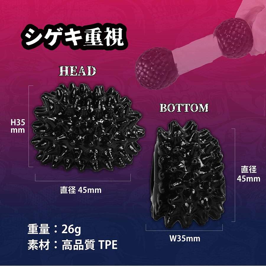 A separate sack divided into two parts, the tip and the base... Prime - Mens Power Dots Cock Rings - Black photo-6