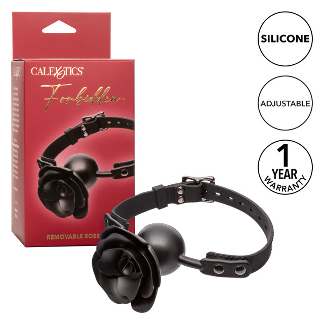 Introducing the Forbidden Removable Rose Gag, a seductive fe... CEN - Forbidden Removable Rose Gag - Black photo-9