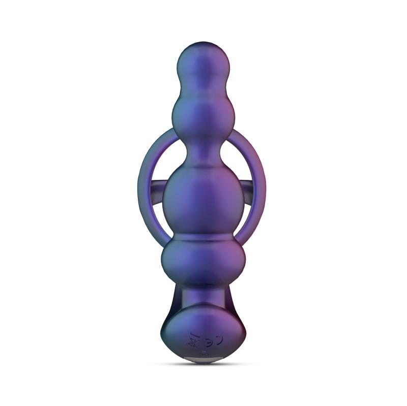 This vibrating and rotating butt plug by Hueman is something... Hueman - Stellar Force Vibro Beads w Cock Ring - Blue photo-3