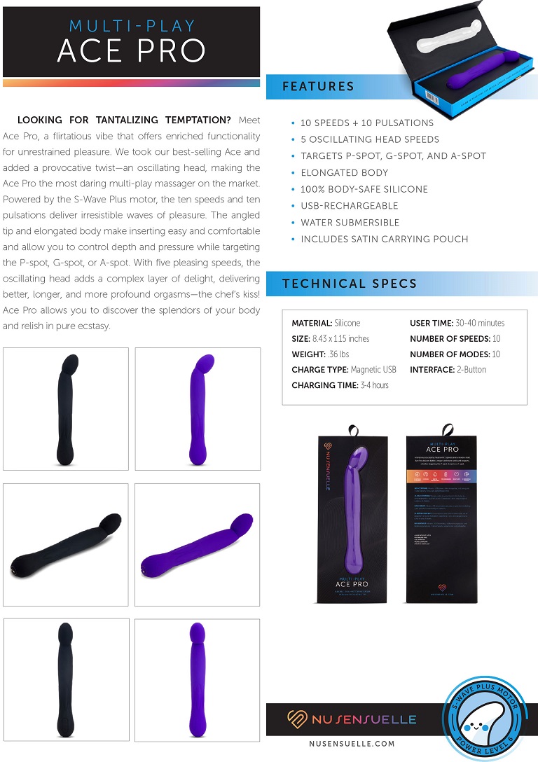 Looking for tantalizing temptation? Meet Ace Pro, a flirtati... Nu Sensuelle - Ace Pro Multi Play Vibe - Black photo-5