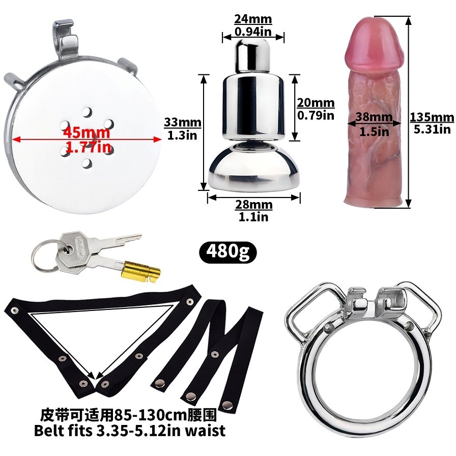 Material: Ring: 304 Stainless steel
Ring inner diameter: 40M... FAAK - Chastity Harness w Dildo S photo-6