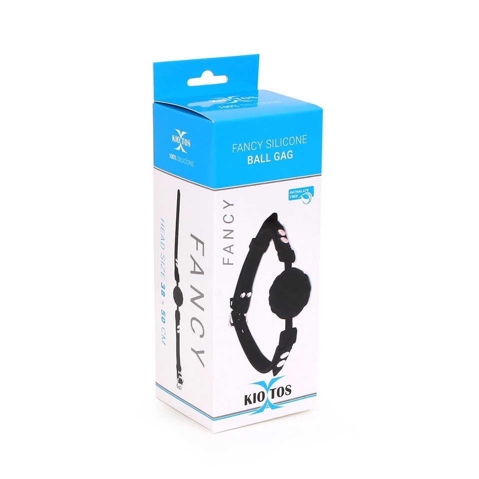 This flexible soft to the touch Silicone Ball Gag from Kioto... Kiotos - Fancy Ball Gag - Black photo-4