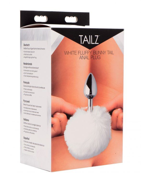 This adorable white tail will turn you into a sensual and pl... Tailz - Fluffy Bunny Tail Metal Anal Plug - White photo-3