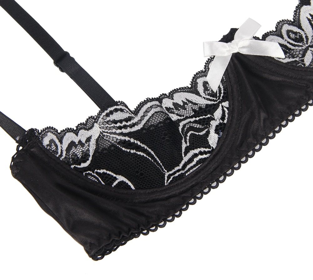3 piece open bust bra and garter panty set
Material &n... Ohyeah - Open Bra Set w Garter Panty - Black - XL photo-14